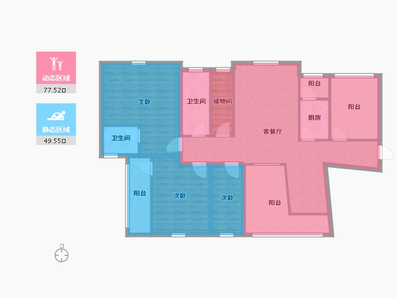 广东省-深圳市-碧海富通城三期-113.53-户型库-动静分区