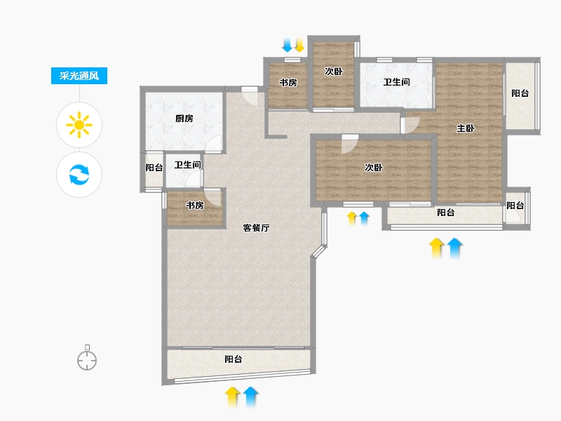 广东省-深圳市-万象新园-160.96-户型库-采光通风