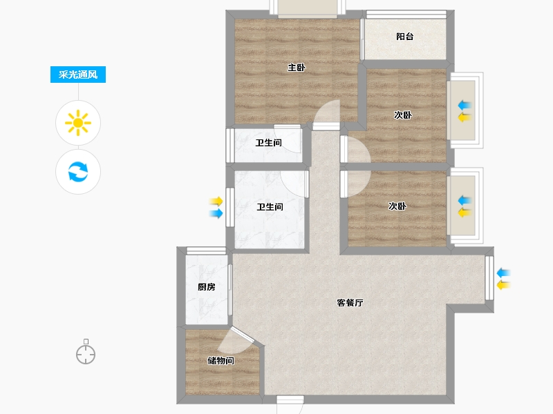 广东省-深圳市-海典居-71.60-户型库-采光通风