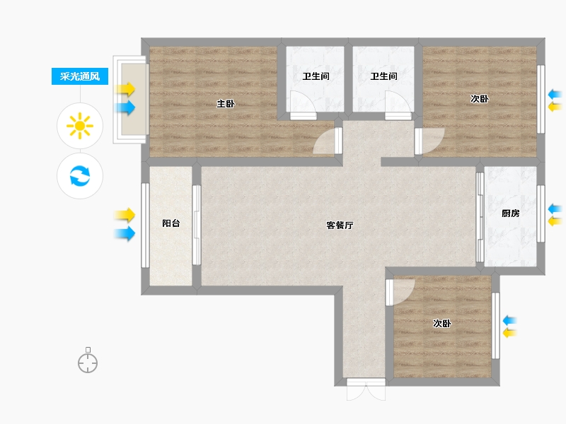 山西省-晋城市-宏厦泽苑-101.60-户型库-采光通风