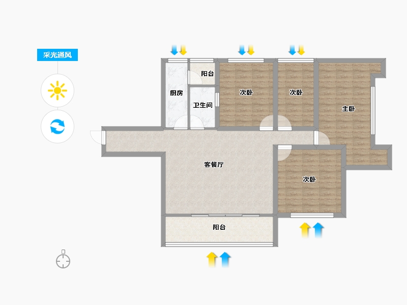 广东省-深圳市-文峰华庭-103.52-户型库-采光通风