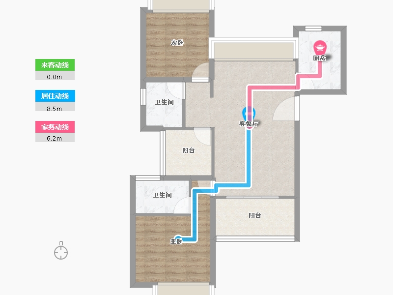 黑龙江省-鹤岗市-深物业前海港湾花园-71.21-户型库-动静线