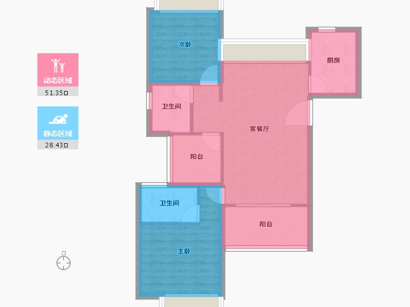 黑龙江省-鹤岗市-深物业前海港湾花园-71.21-户型库-动静分区