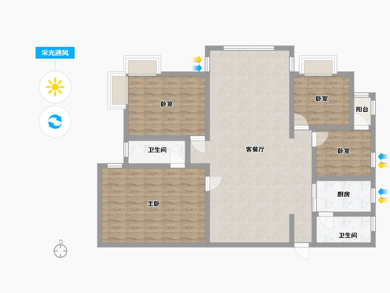 广东省-深圳市-俊景豪园-126.41-户型库-采光通风