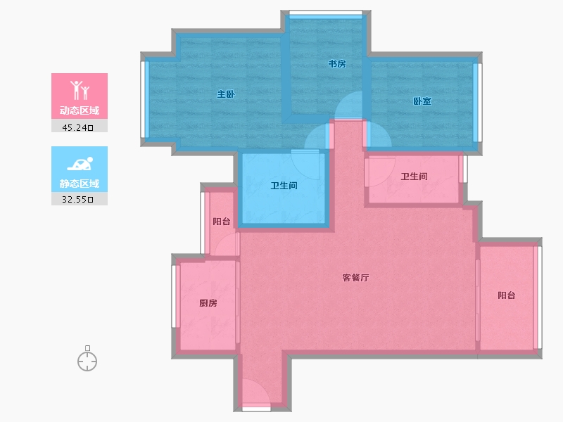 广东省-深圳市-星河时代-68.42-户型库-动静分区