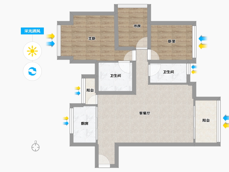 广东省-深圳市-星河时代-68.42-户型库-采光通风