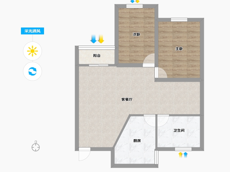 广东省-深圳市-桑达苑-65.51-户型库-采光通风