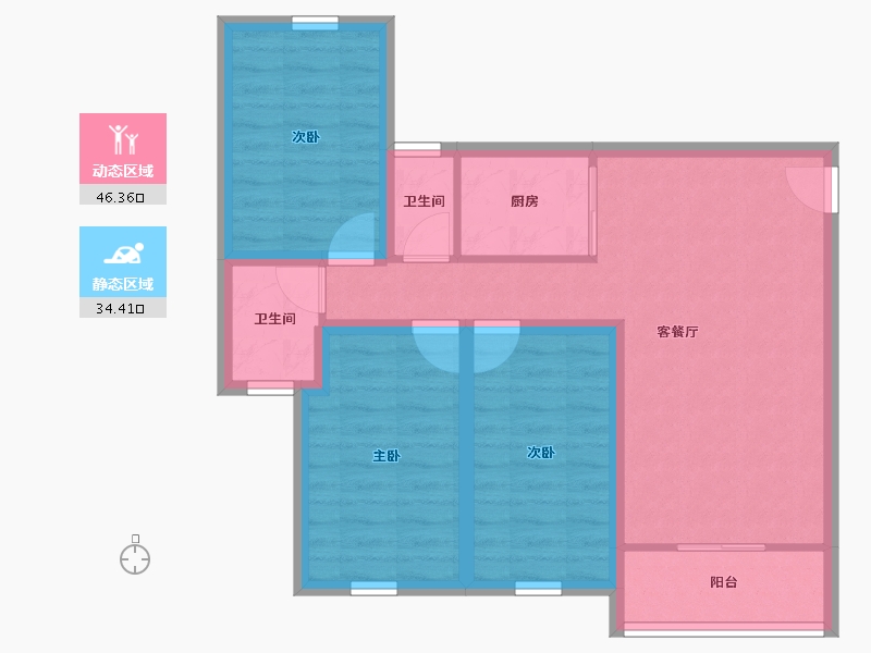 广东省-深圳市-中海怡美山庄-71.30-户型库-动静分区