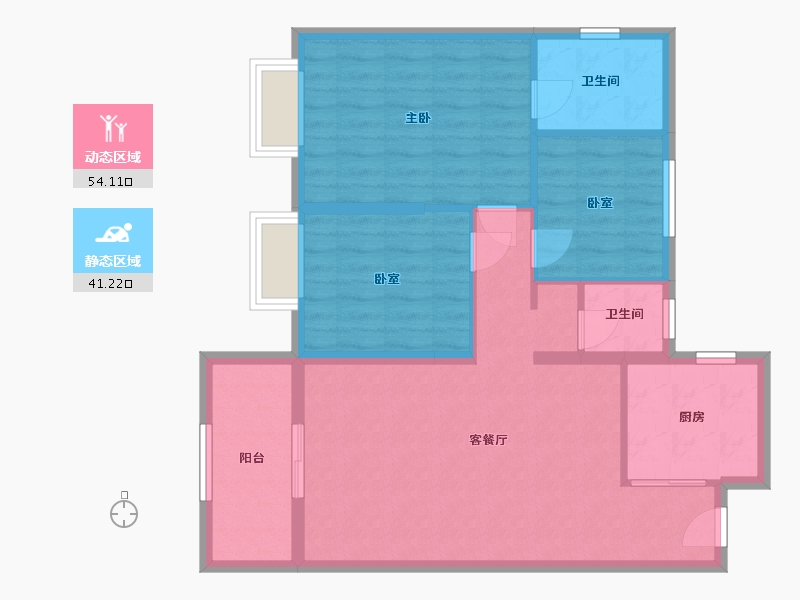 湖北省-随州市-御景天城住宅小区-94.00-户型库-动静分区