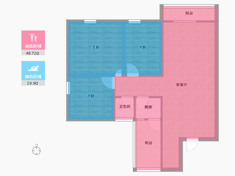 广东省-深圳市-腾阁-69.61-户型库-动静分区