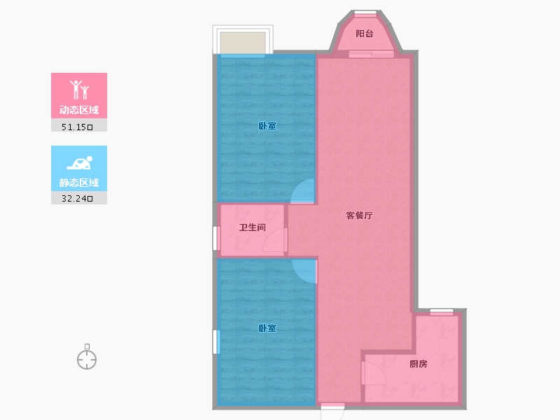 广东省-深圳市-侨城豪苑(二期)-76.30-户型库-动静分区