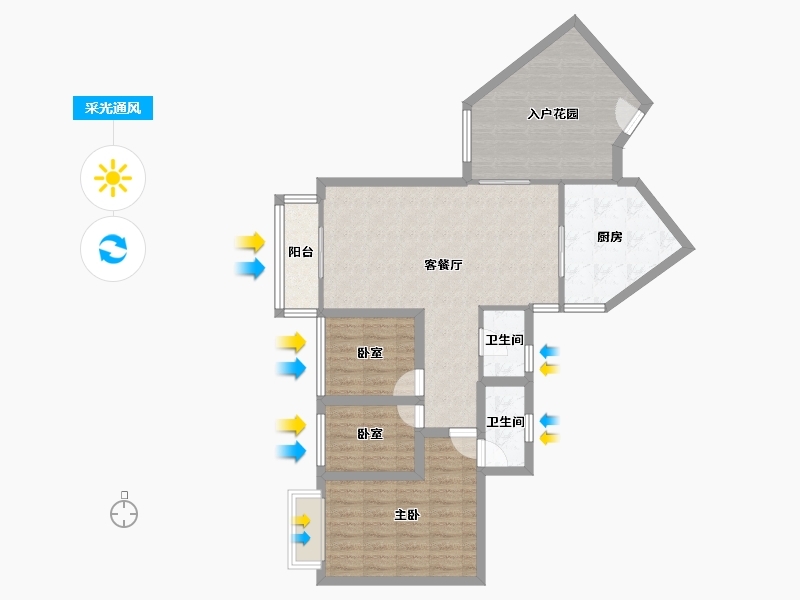 广东省-深圳市-电力花园(一期)-89.33-户型库-采光通风