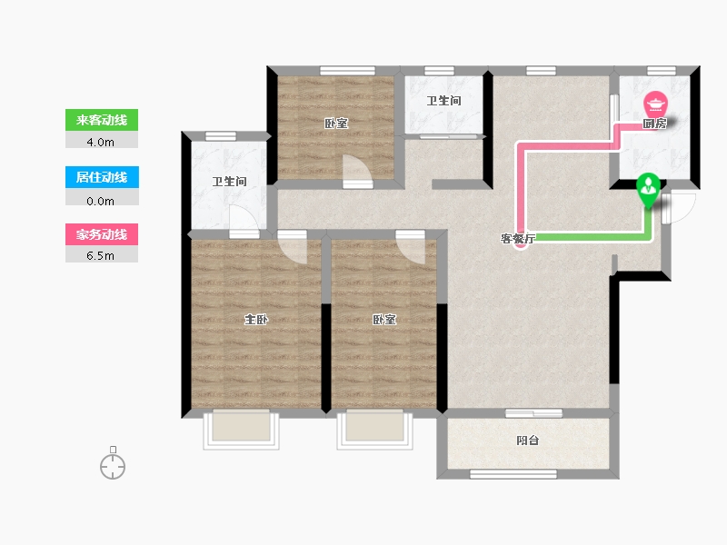 陕西省-榆林市-西港锦天城-116.00-户型库-动静线