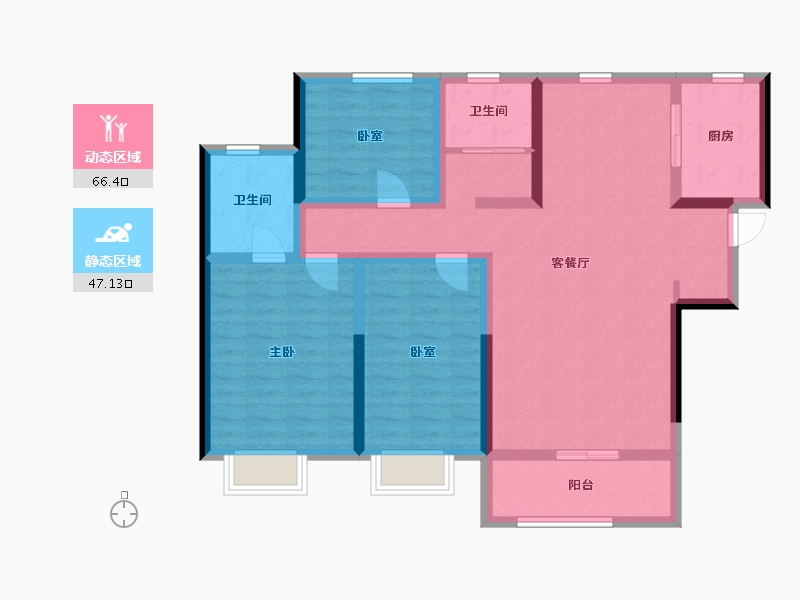 陕西省-榆林市-西港锦天城-116.00-户型库-动静分区