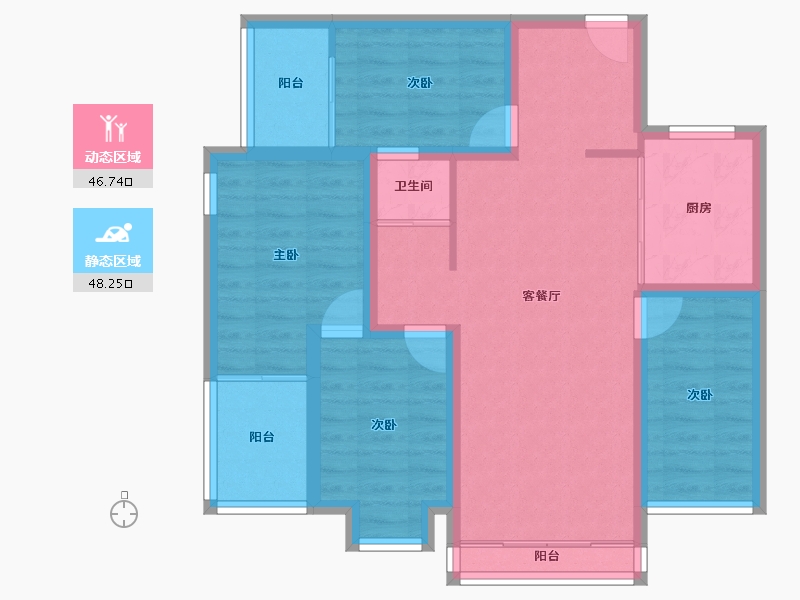 广东省-深圳市-南光城市花园-84.23-户型库-动静分区