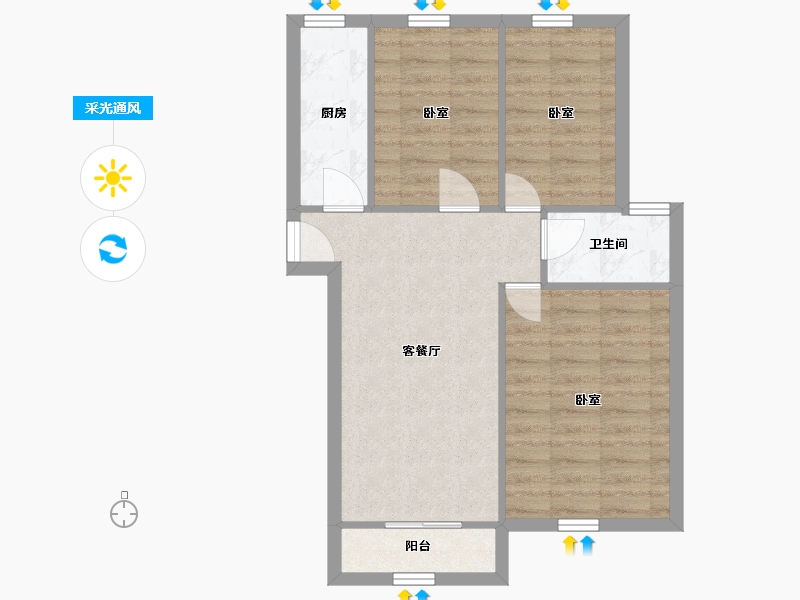 广东省-深圳市-南粤山庄-62.07-户型库-采光通风