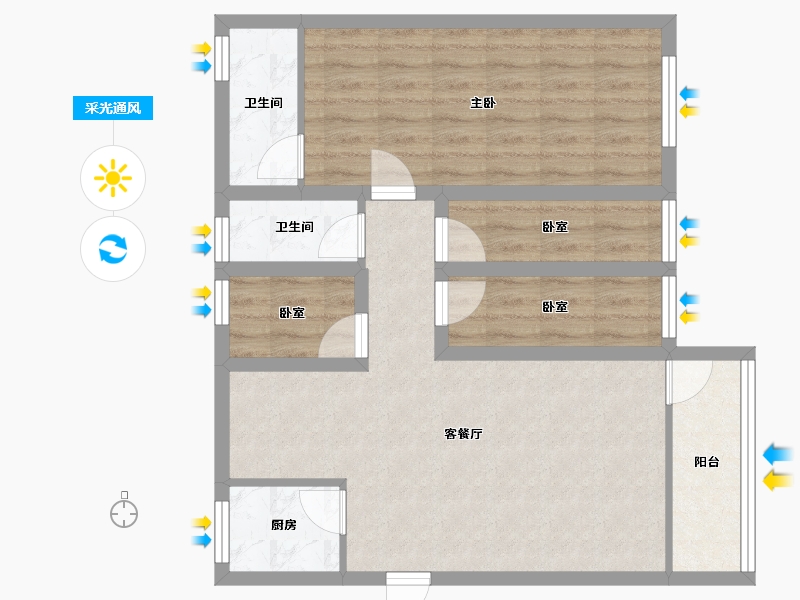 广东省-深圳市-国香清林郡-73.84-户型库-采光通风