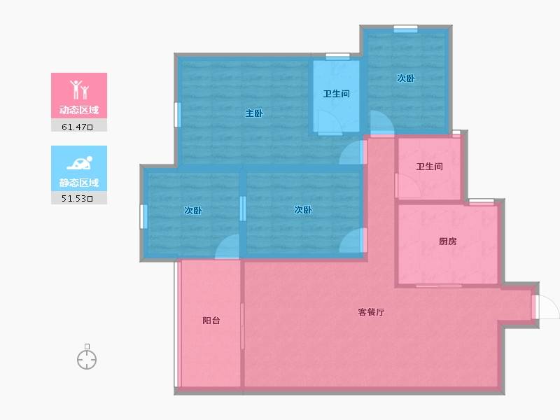 广东省-深圳市-鸿景园-101.15-户型库-动静分区