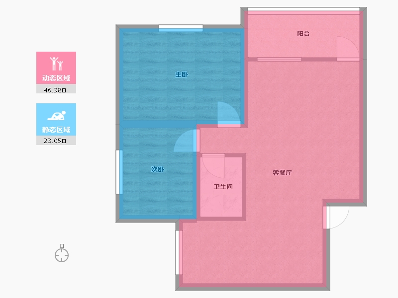 广东省-深圳市-大冲新城花园-62.20-户型库-动静分区