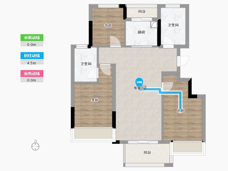 浙江省-杭州市-滨江半岛印象-71.92-户型库-动静线