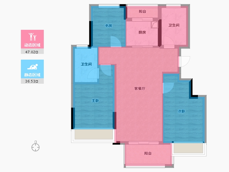 浙江省-杭州市-滨江半岛印象-71.92-户型库-动静分区