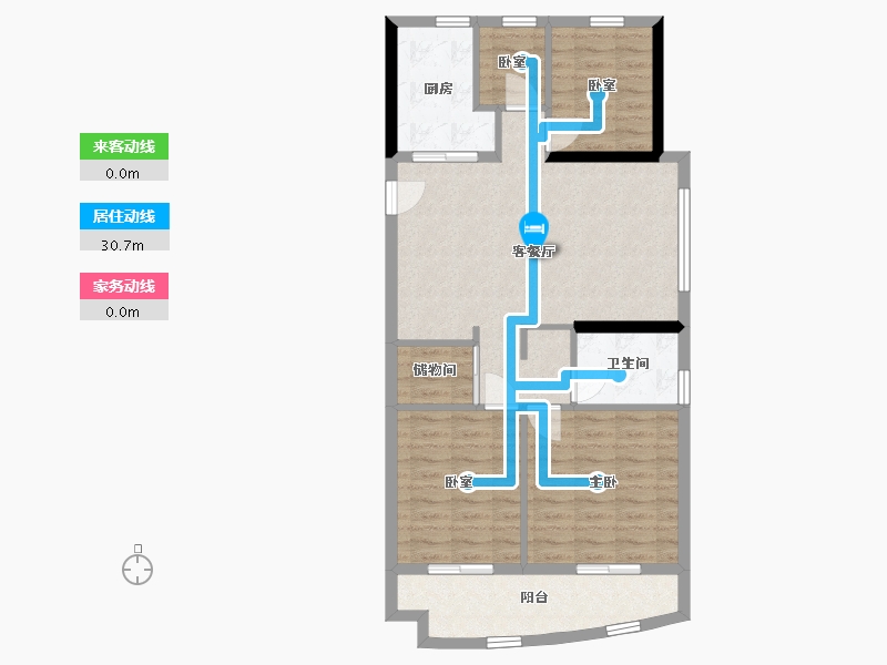 浙江省-温州市-娄嘉景园-88.00-户型库-动静线