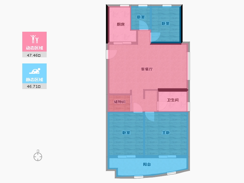 浙江省-温州市-娄嘉景园-88.00-户型库-动静分区