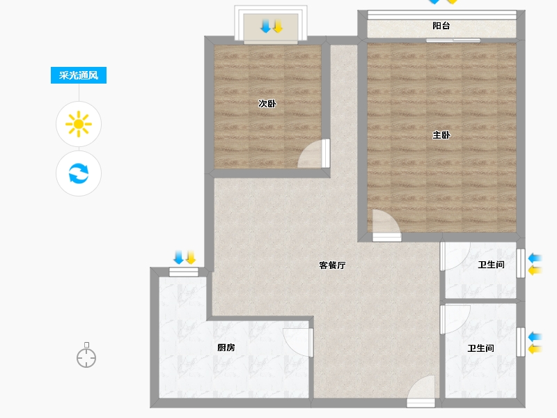 广东省-深圳市-南景苑大厦-83.80-户型库-采光通风