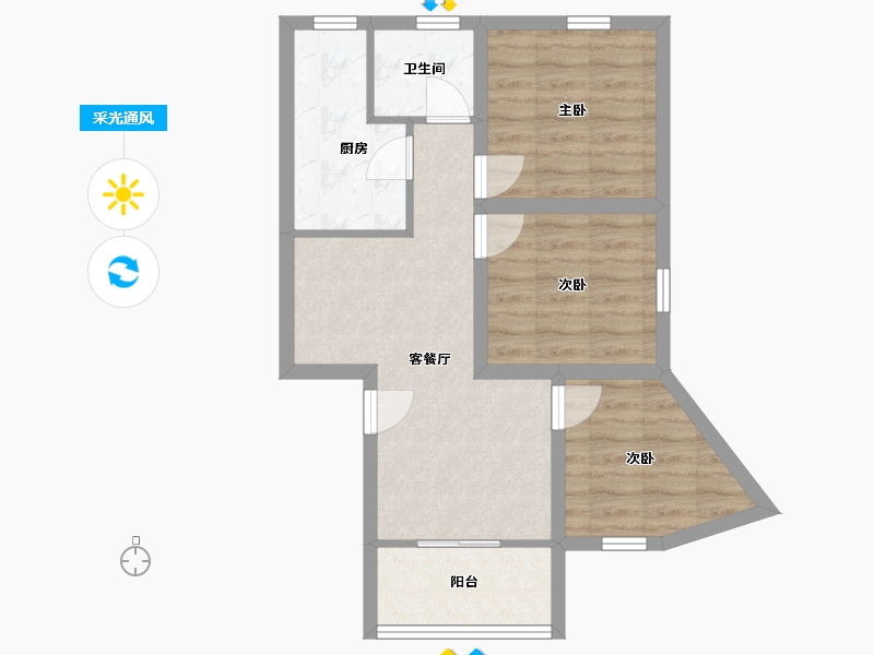 广东省-深圳市-岭下花园(公寓住宅)-59.37-户型库-采光通风