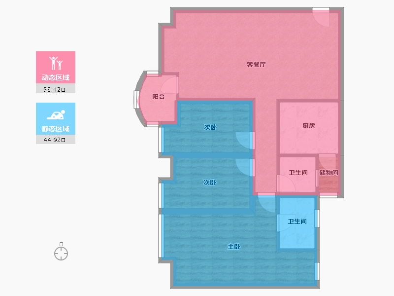 广东省-深圳市-星海名城（二期）-87.55-户型库-动静分区