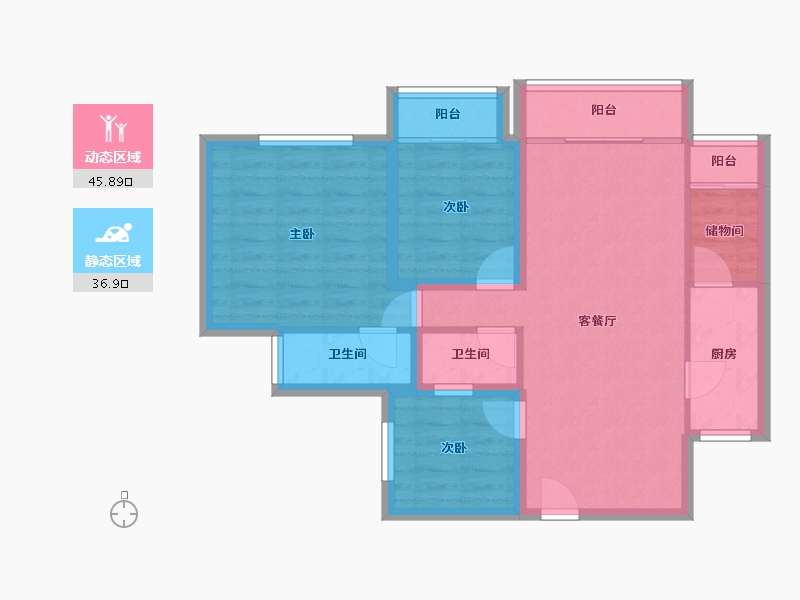 广东省-深圳市-南光城市花园-73.56-户型库-动静分区