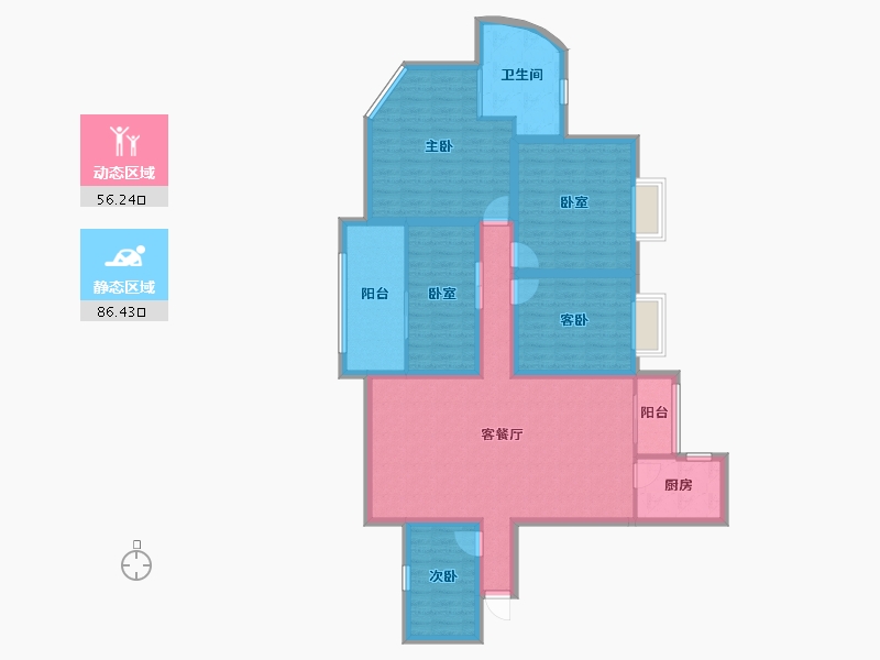 广东省-深圳市-阳光带海滨城(二期)-127.94-户型库-动静分区