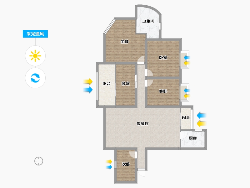 广东省-深圳市-阳光带海滨城(二期)-127.94-户型库-采光通风