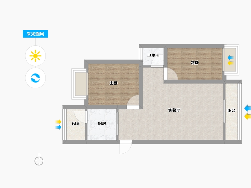 广东省-深圳市-浪琴屿花园-51.91-户型库-采光通风