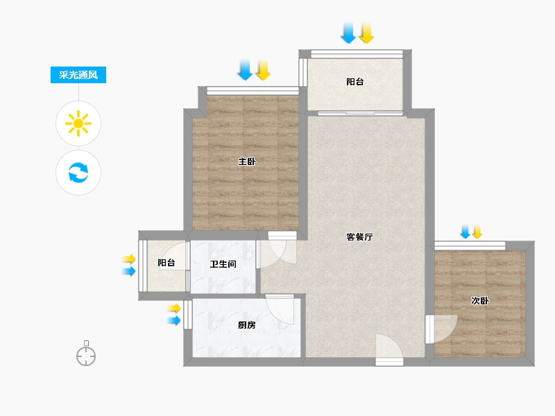 广东省-深圳市-佳华领汇广场-56.53-户型库-采光通风