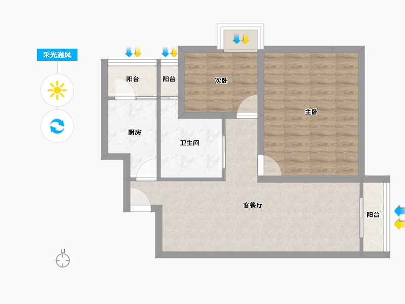 广东省-深圳市-万裕椰风海岸-63.01-户型库-采光通风