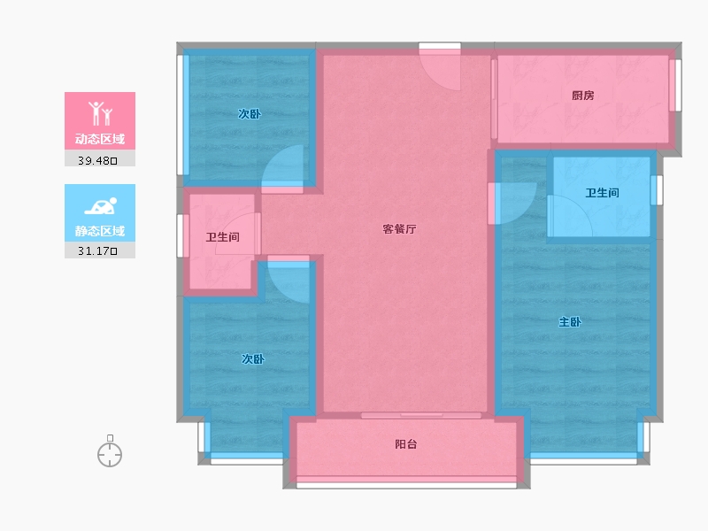 广东省-深圳市-中洲华府（一期）-61.78-户型库-动静分区