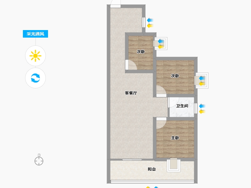 广东省-深圳市-碧海富通城三期-65.81-户型库-采光通风