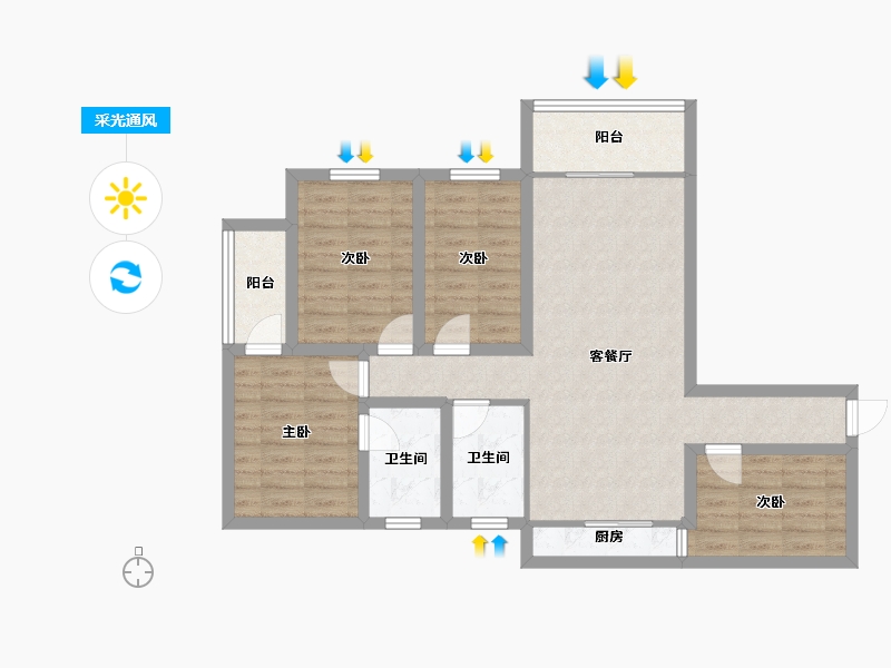 广东省-深圳市-天源大厦-86.78-户型库-采光通风