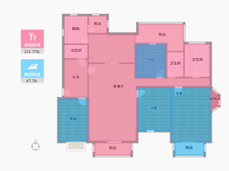 广东省-深圳市-锦绣花园四期-171.29-户型库-动静分区