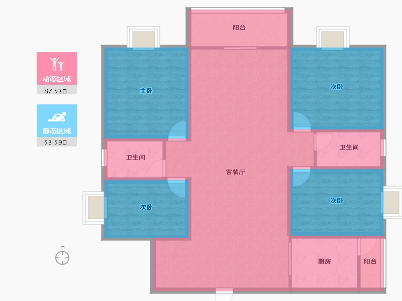 广东省-深圳市-金泓凯旋城-127.07-户型库-动静分区