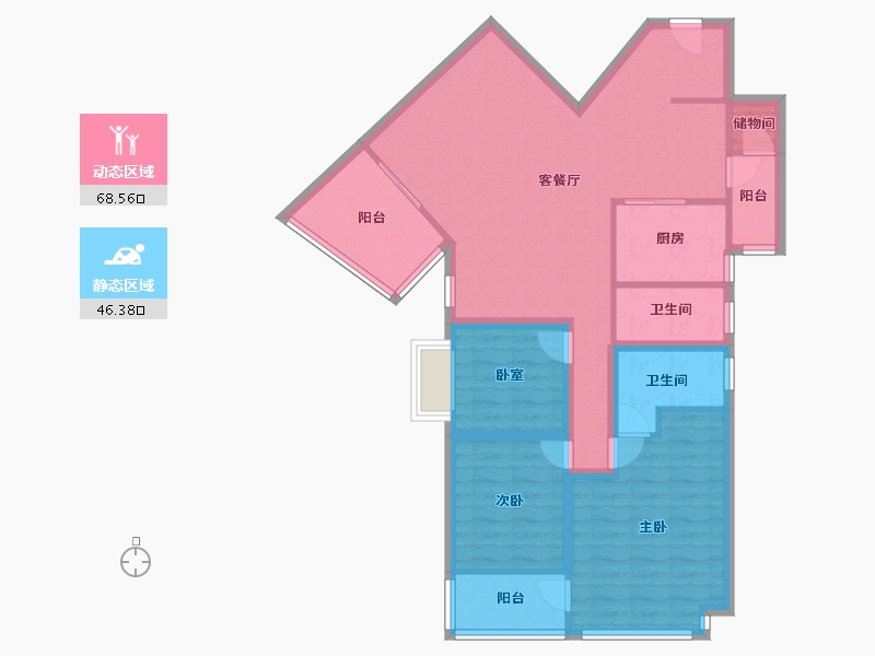 广东省-深圳市-锦绣花园四期-102.60-户型库-动静分区