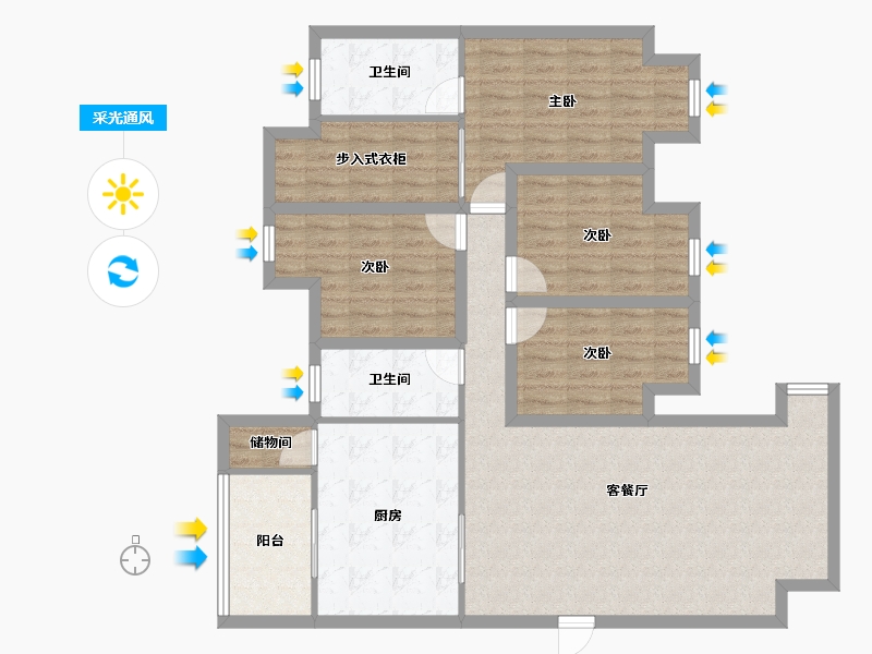 广东省-深圳市-星海名城(六期)-115.48-户型库-采光通风