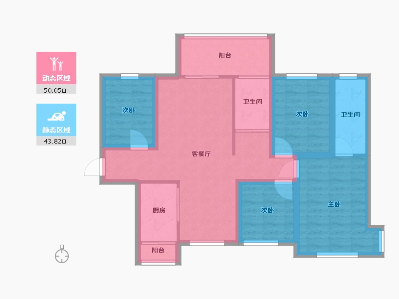 广东省-深圳市-和成世纪名园-82.72-户型库-动静分区