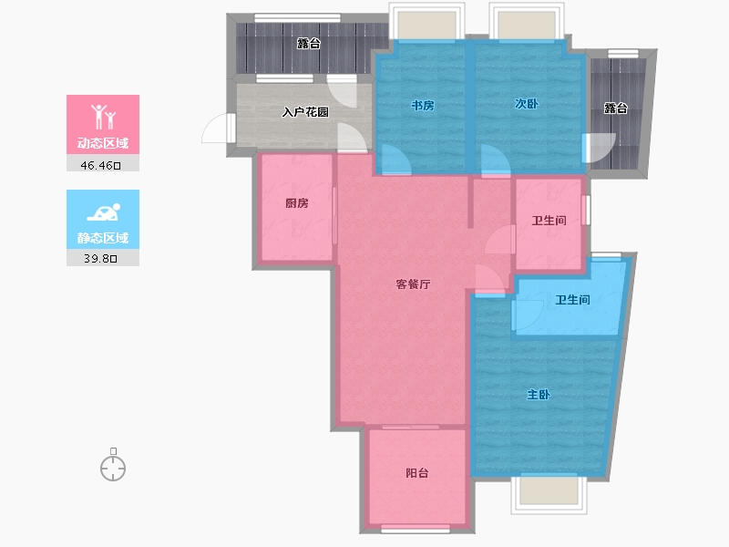 广东省-深圳市-君逸世家花园-92.95-户型库-动静分区