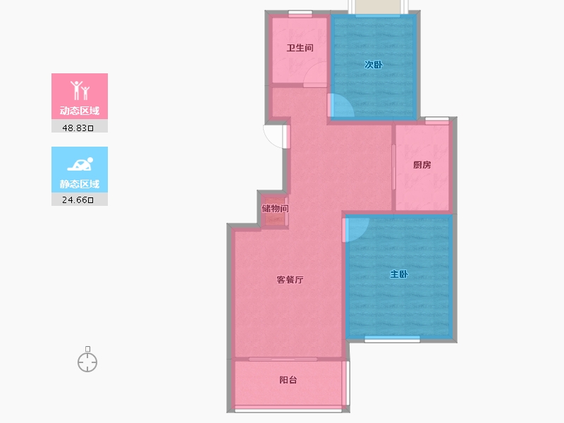 广东省-深圳市-万富人家一期（天欣花园一期）-65.32-户型库-动静分区