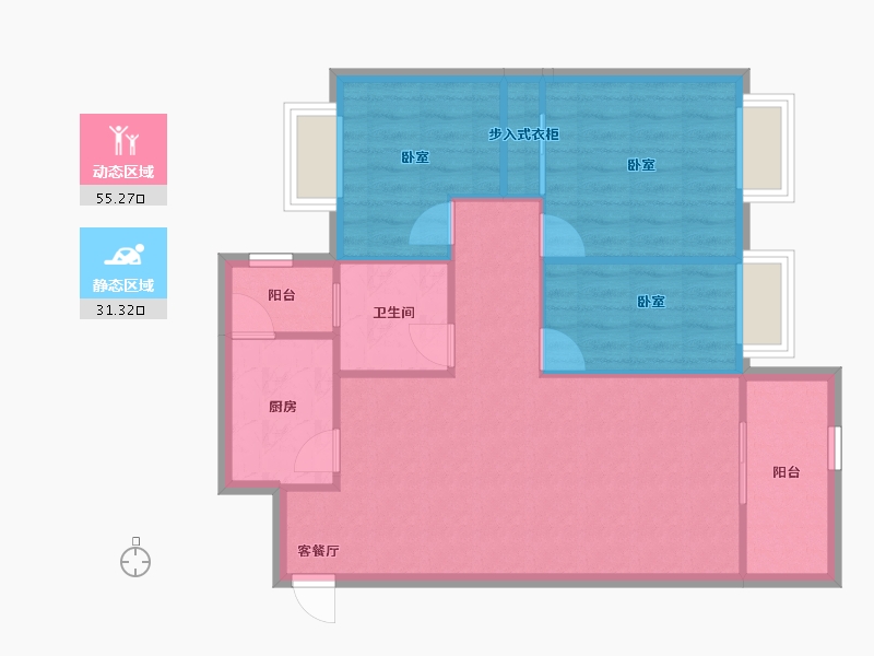 广东省-深圳市-万裕椰风海岸-78.81-户型库-动静分区