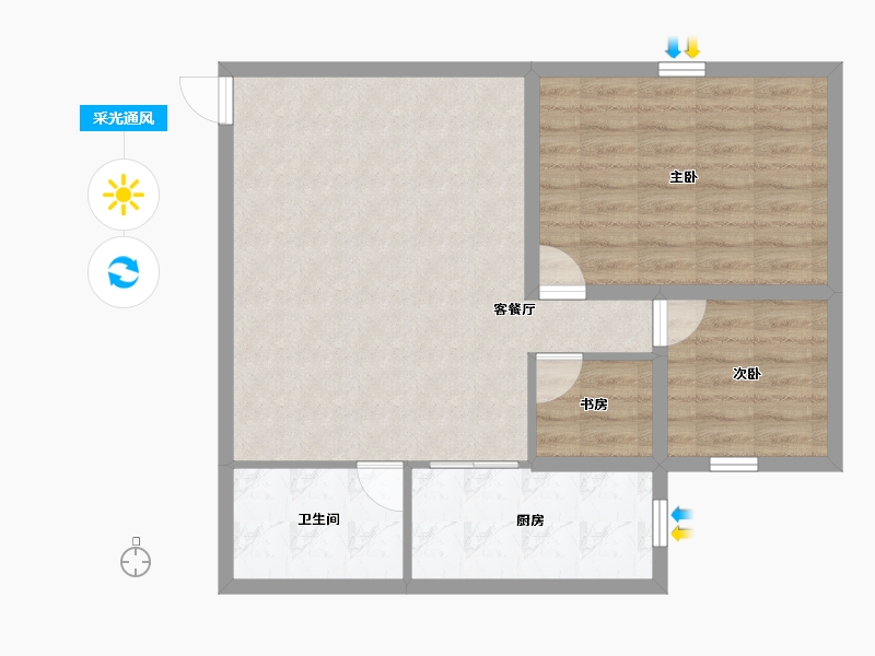 广东省-深圳市-文峰华庭-75.11-户型库-采光通风