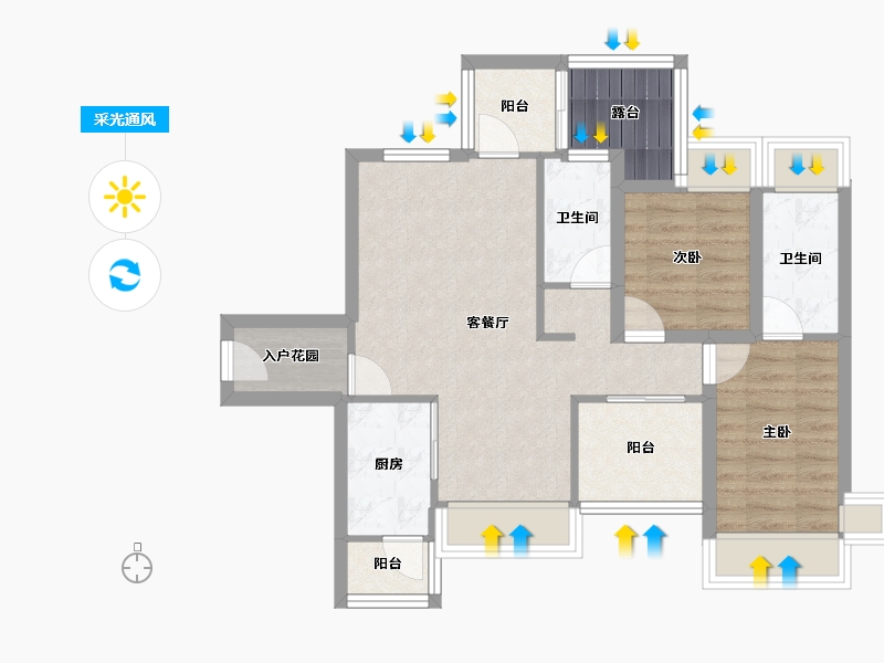 广东省-深圳市-和成世纪名园-69.24-户型库-采光通风