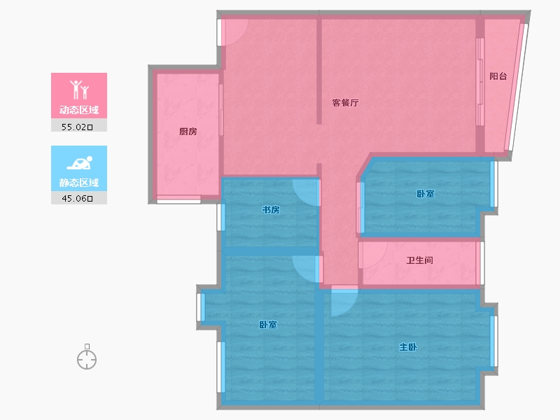 广东省-深圳市-中南花园-89.07-户型库-动静分区